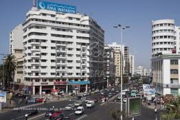 Image du Maroc Professionnelle de  La démolition de l’ancienne Gare de la C.T.M. et de la banque d’Etat du Maroc qui fermaient l’ex Place de France pour l’ouverture de l’Avenue de la République l’actuelle Avenue des Forces Armées Royales (F. A. R.) a eu lieu en 1953. Elle fait partie des plus importantes artères de la ville où plusieurs sociétés marocaines et étrangères avaient établi leur siège, Lundi 6 Juillet 2009. (Photo / Abdeljalil Bounhar) 